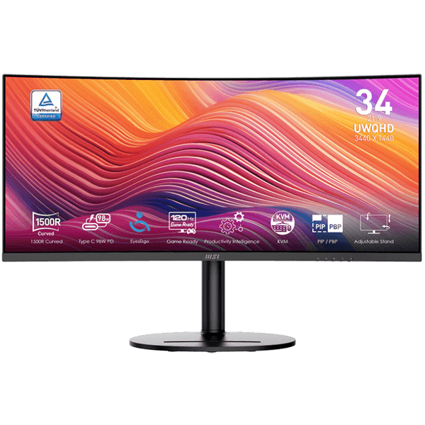 MSI Modern MD342CQP 34" UWQHD 120HZ Curved Monitor with PD 98W-image